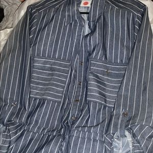 Blue and white stripes dress